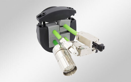 KVT-ER split cable gland for cables with connectors, M25 - M63 / IP66 / IP68 / UL Type 12/4X Split cable gland for preassembled cables with metric thread sizes M25 - M63.