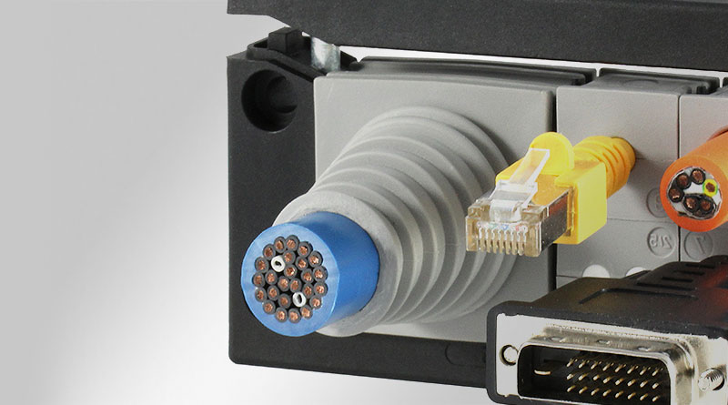 KT-DPF | Çok yönlü kablo insertleri, gri