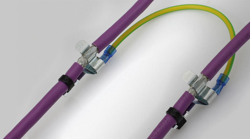 Clips de pantalla de cables EMC en terminales de cable