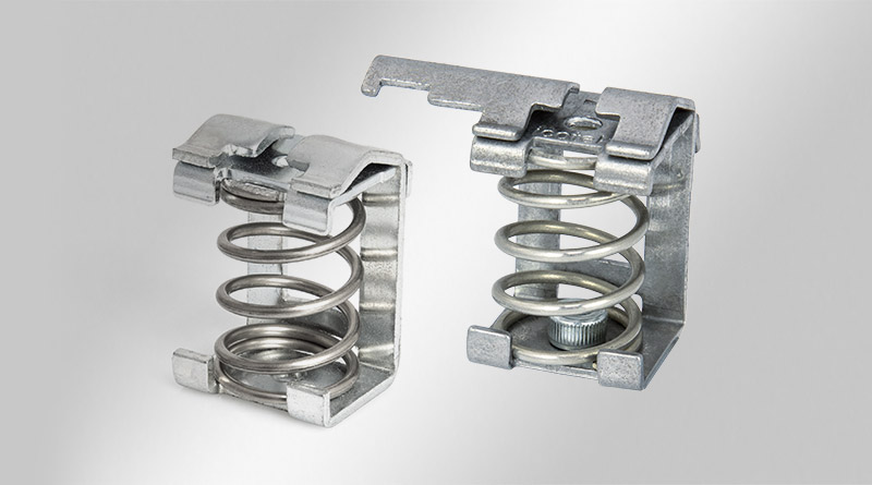 EMC shield brackets with compression spring